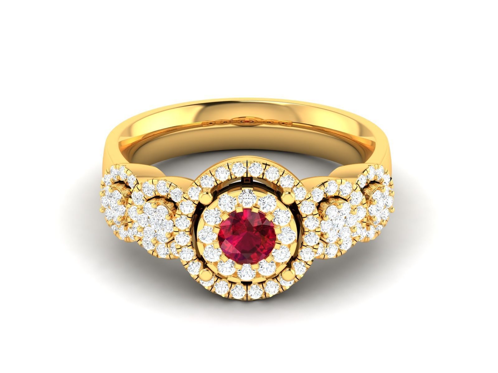 Ring-2899 ruby and diamond ring gold 3D print model_7