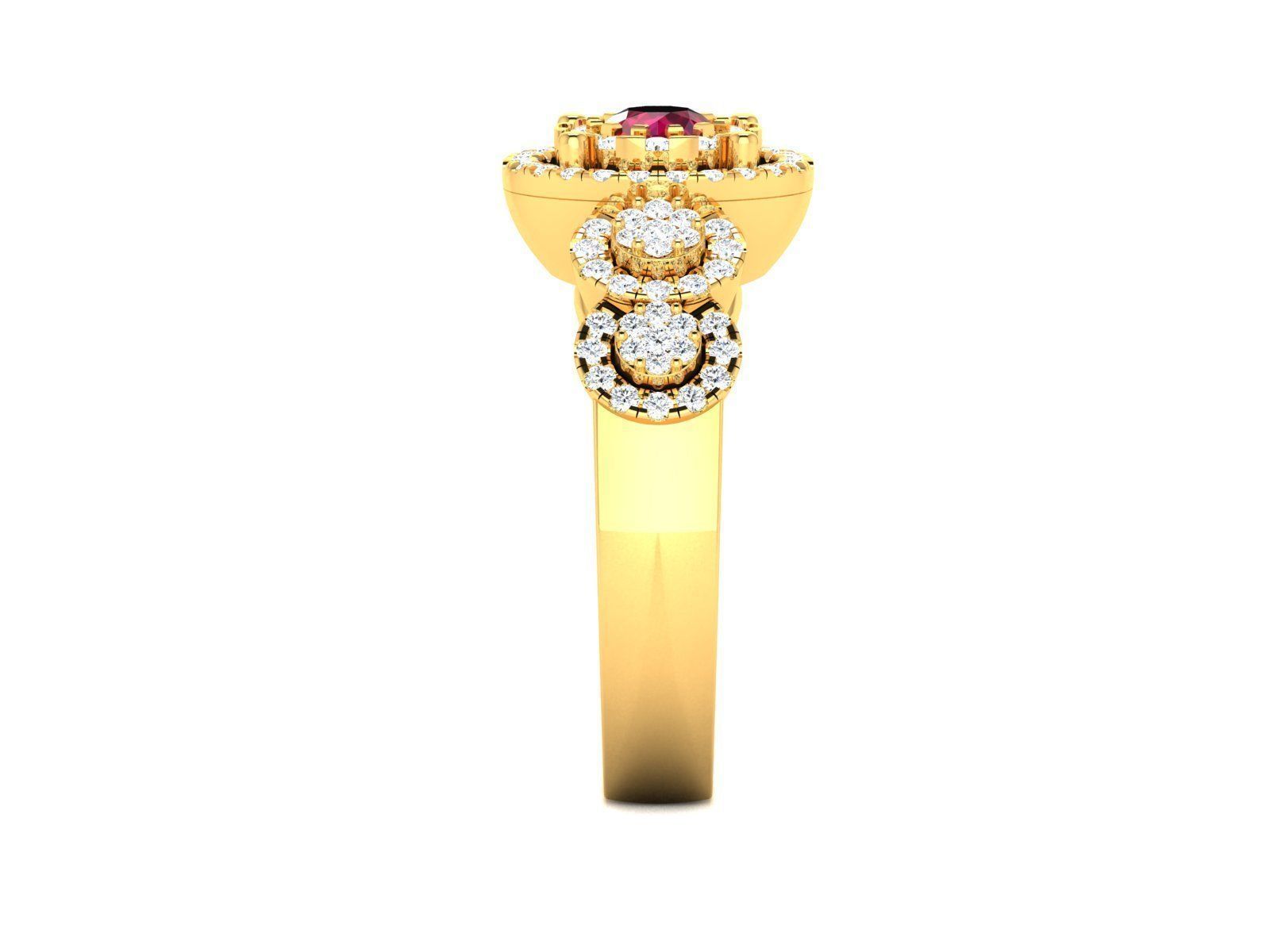 Ring-2899 ruby and diamond ring gold 3D print model_4