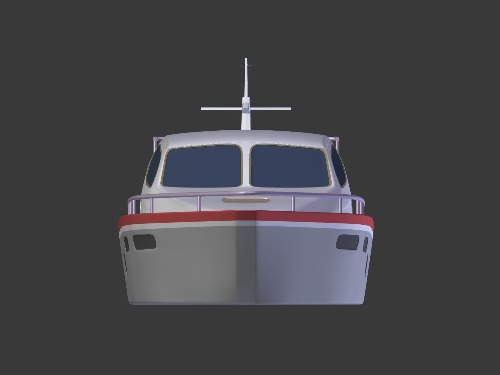 Cartoon Yacht Low-poly 3D model_4