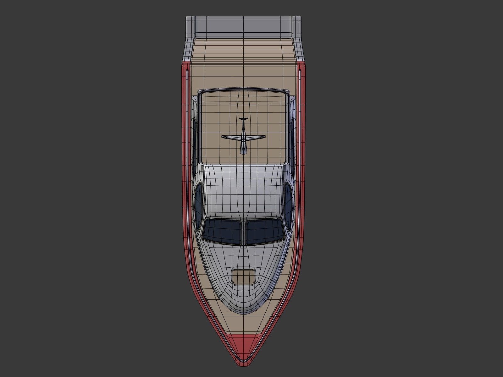 Cartoon Yacht Low-poly 3D model_16