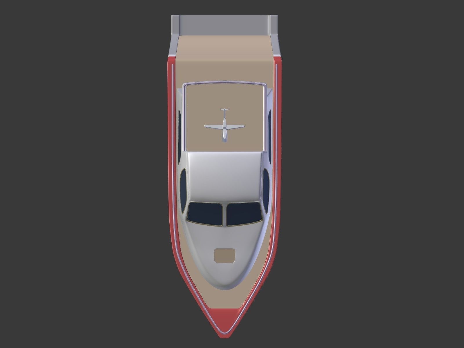 Cartoon Yacht Low-poly 3D model_15