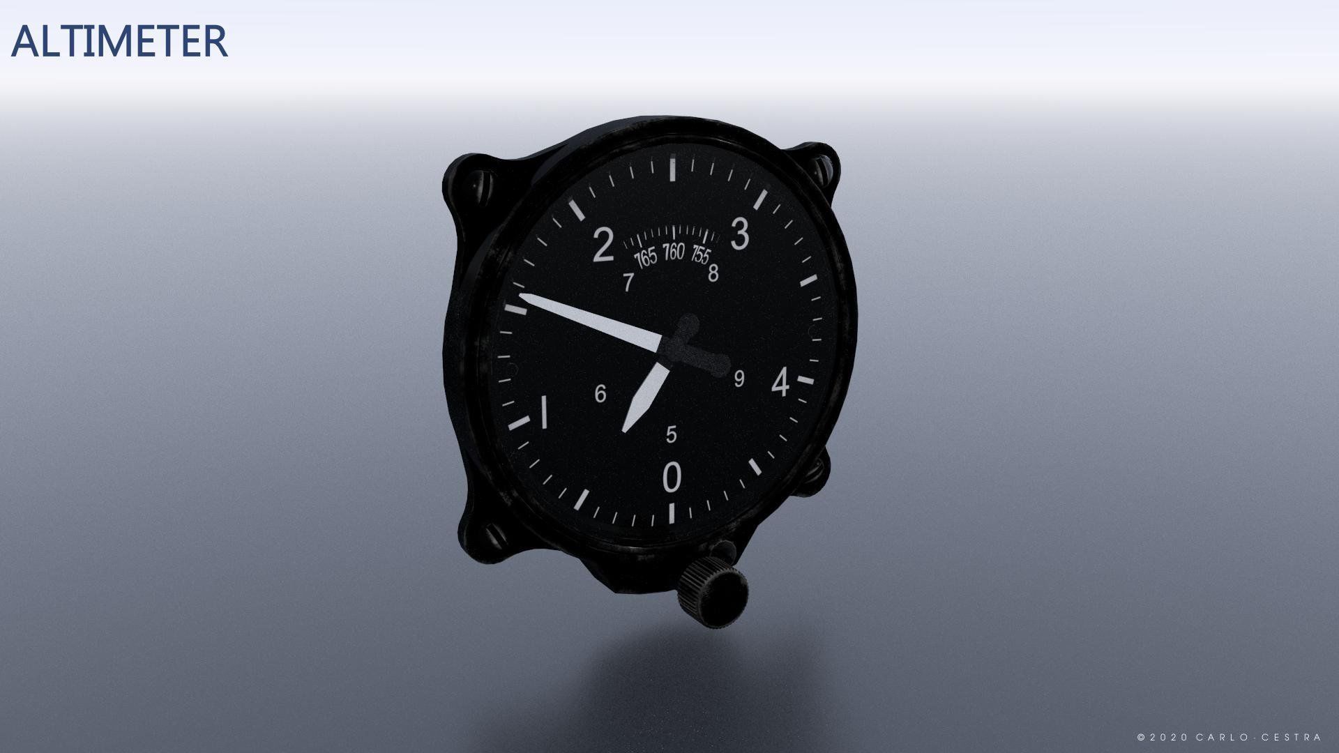 WW2 IMPERIAL JAPANESE FLIGHT INSTRUMENTS - ASSET PACK Low-poly 3D model_2
