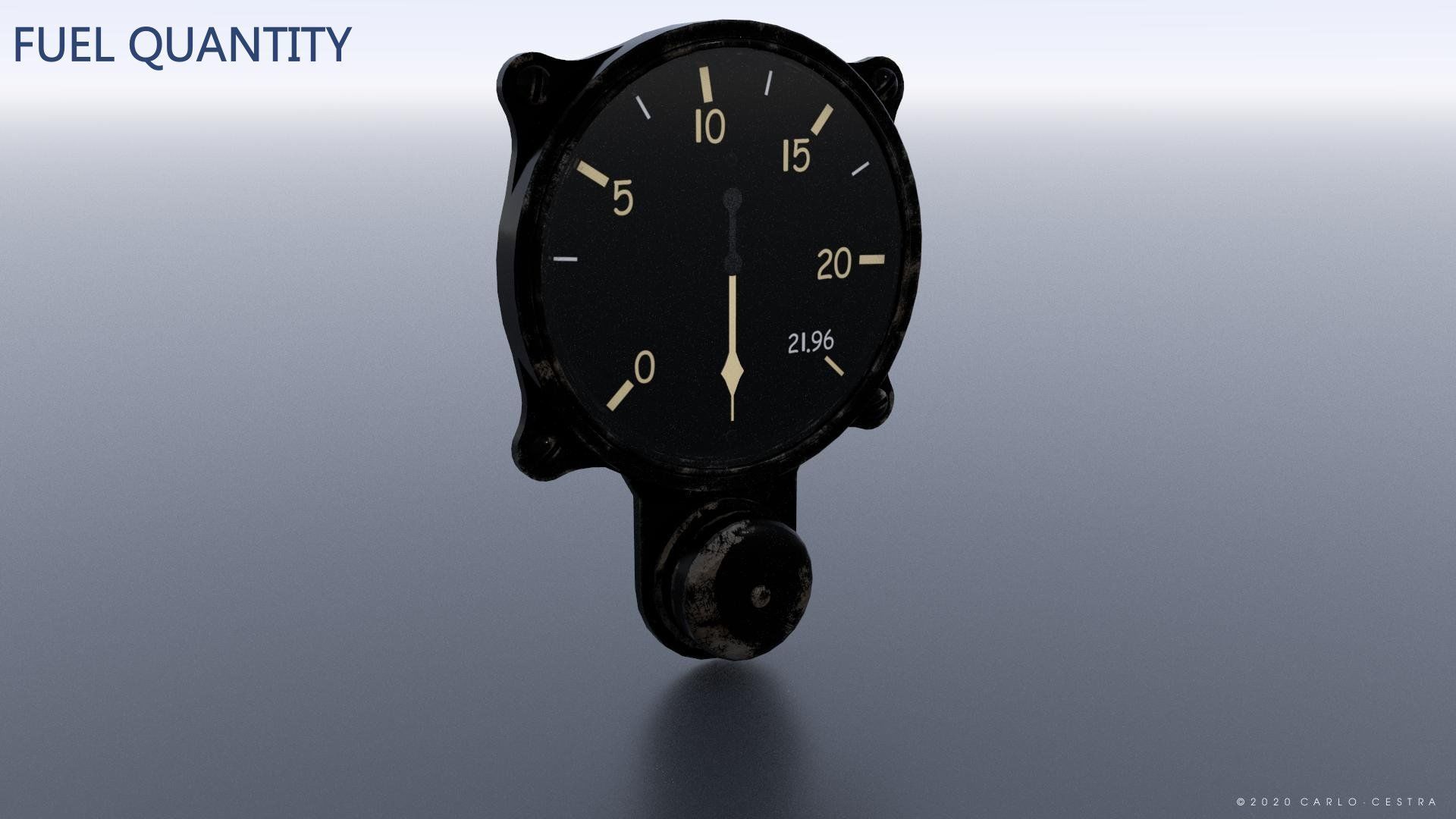 WW2 IMPERIAL JAPANESE FLIGHT INSTRUMENTS - ASSET PACK Low-poly 3D model_9
