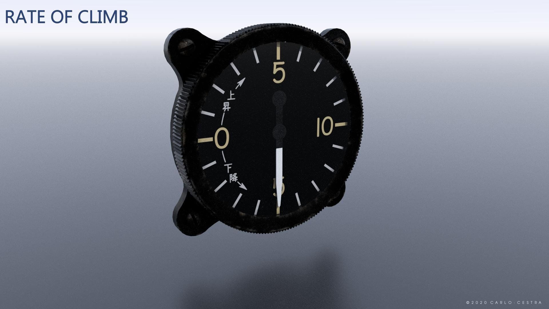 WW2 IMPERIAL JAPANESE FLIGHT INSTRUMENTS - ASSET PACK Low-poly 3D model_15