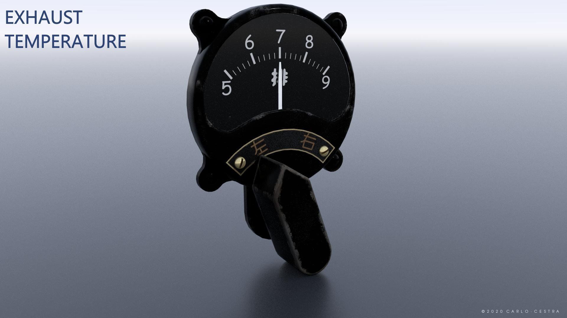 WW2 IMPERIAL JAPANESE FLIGHT INSTRUMENTS - ASSET PACK Low-poly 3D model_6