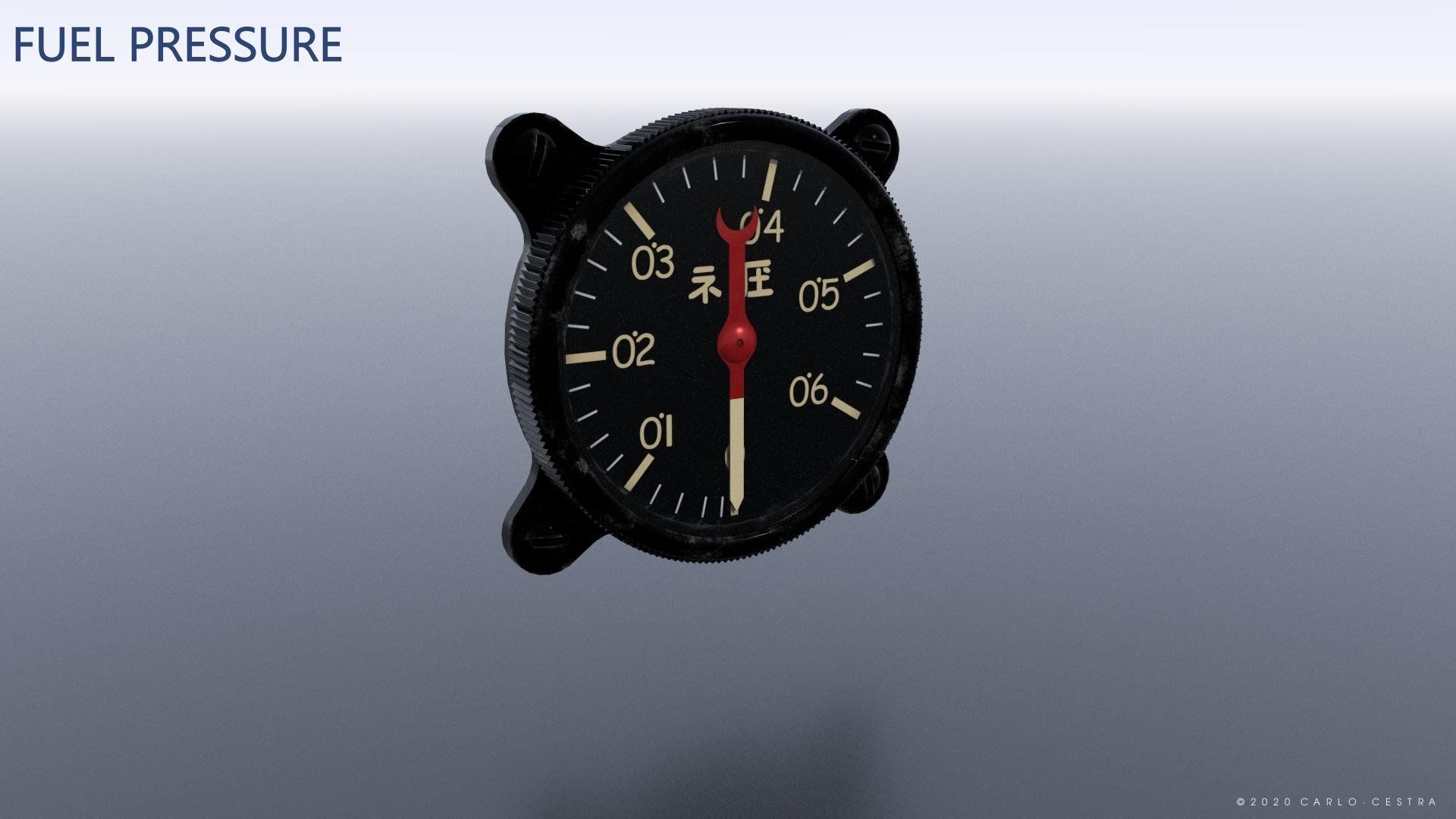 WW2 IMPERIAL JAPANESE FLIGHT INSTRUMENTS - ASSET PACK Low-poly 3D model_8