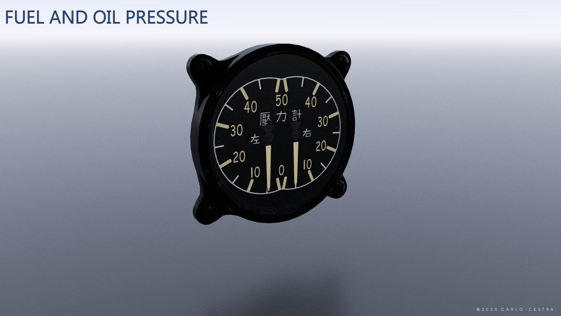 WW2 IMPERIAL JAPANESE FLIGHT INSTRUMENTS - ASSET PACK Low-poly 3D model_7