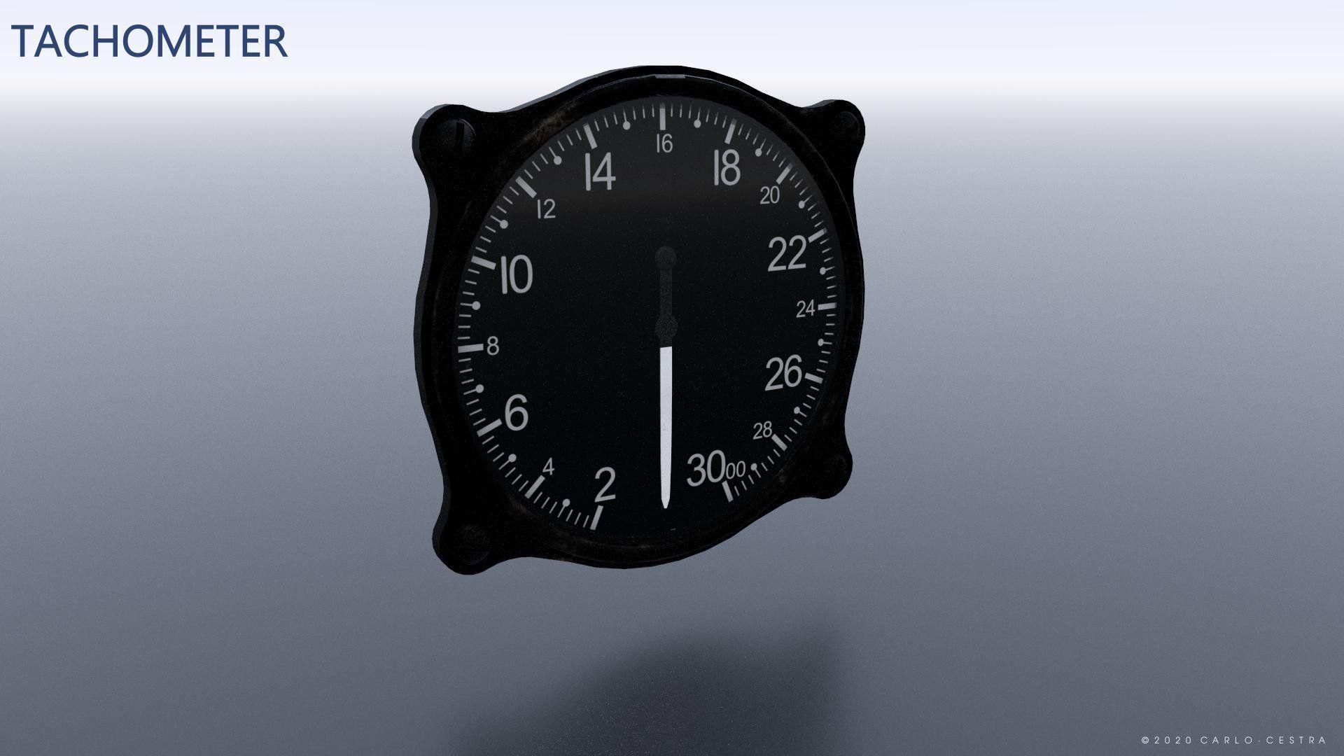 WW2 IMPERIAL JAPANESE FLIGHT INSTRUMENTS - ASSET PACK Low-poly 3D model_16