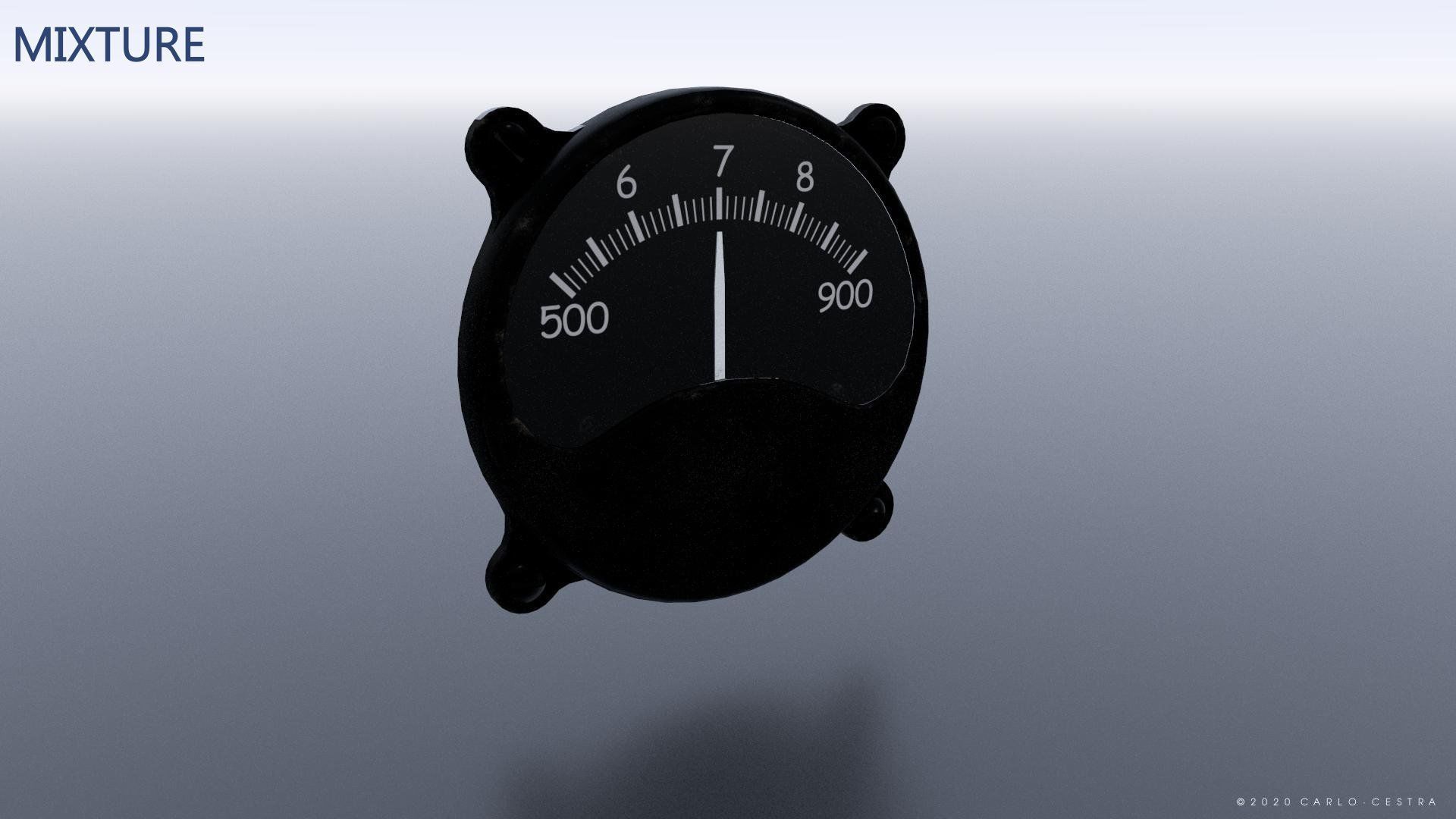 WW2 IMPERIAL JAPANESE FLIGHT INSTRUMENTS - ASSET PACK Low-poly 3D model_12