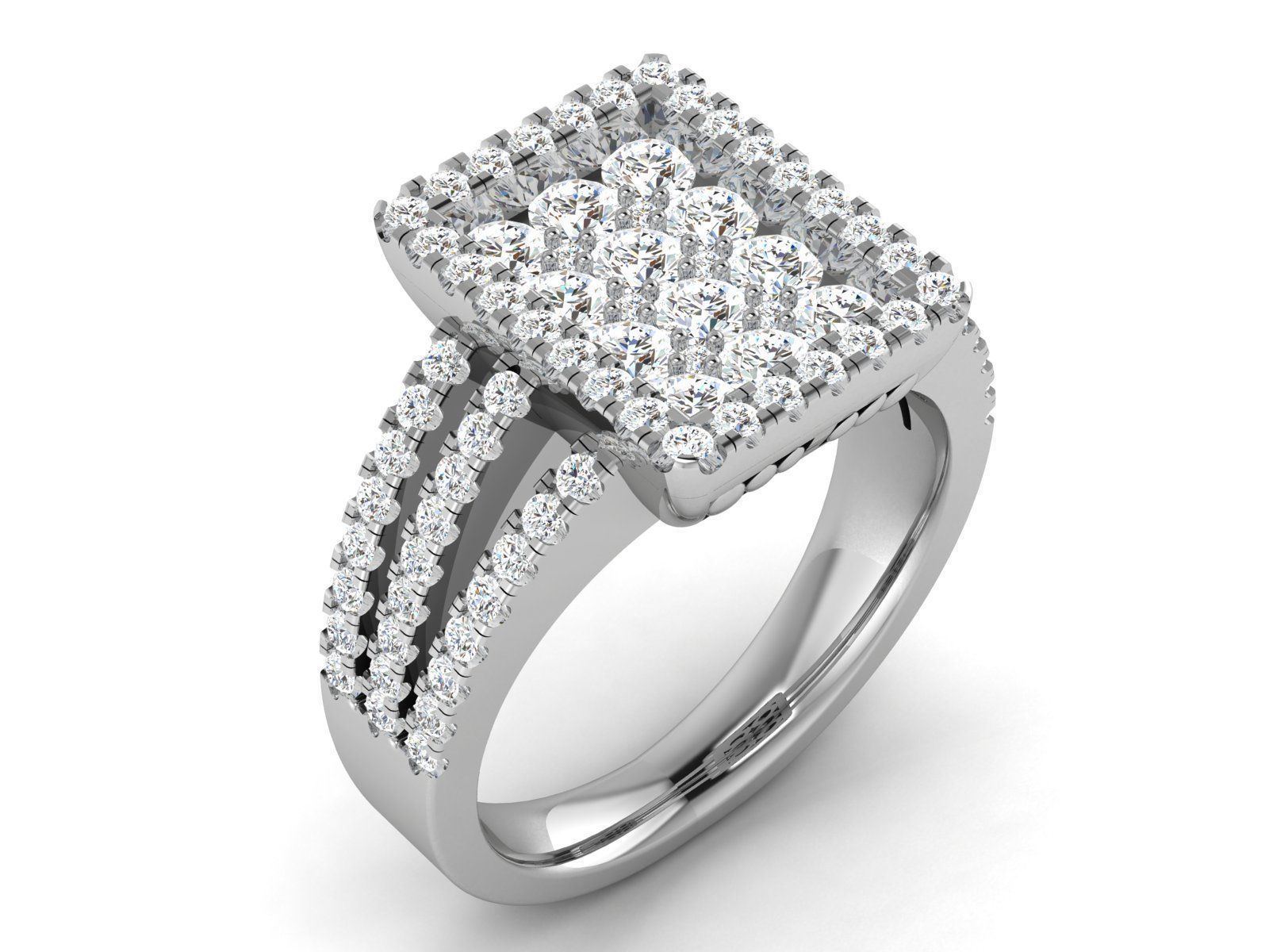 Ring-2885 diamond engagement ring gold 3D print model_1
