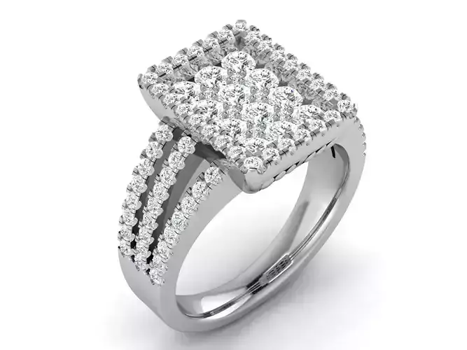 Ring-2885 diamond engagement ring gold 3D print model