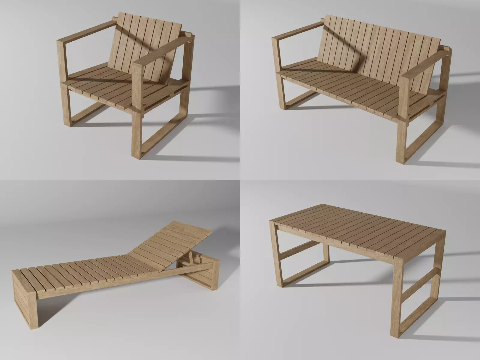 BK series chair-sofa-sunbed-table  3D Model Collection_0