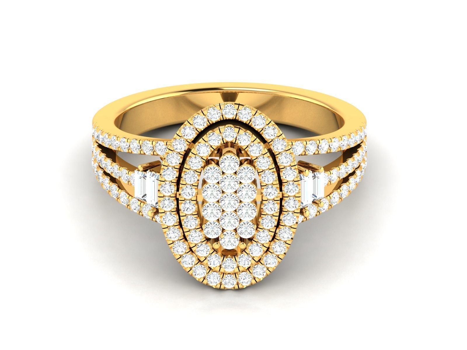 Ring-2881 oval diamond ring gold 3D print model_8