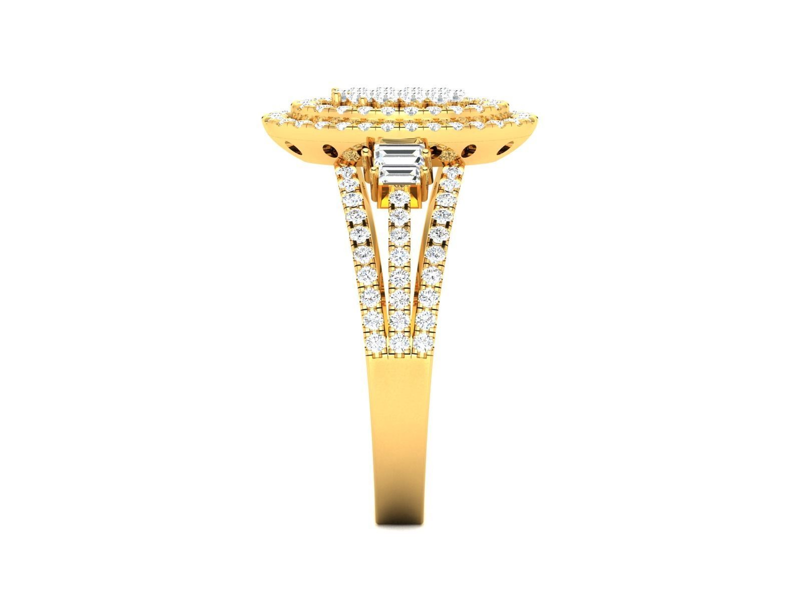 Ring-2881 oval diamond ring gold 3D print model_6