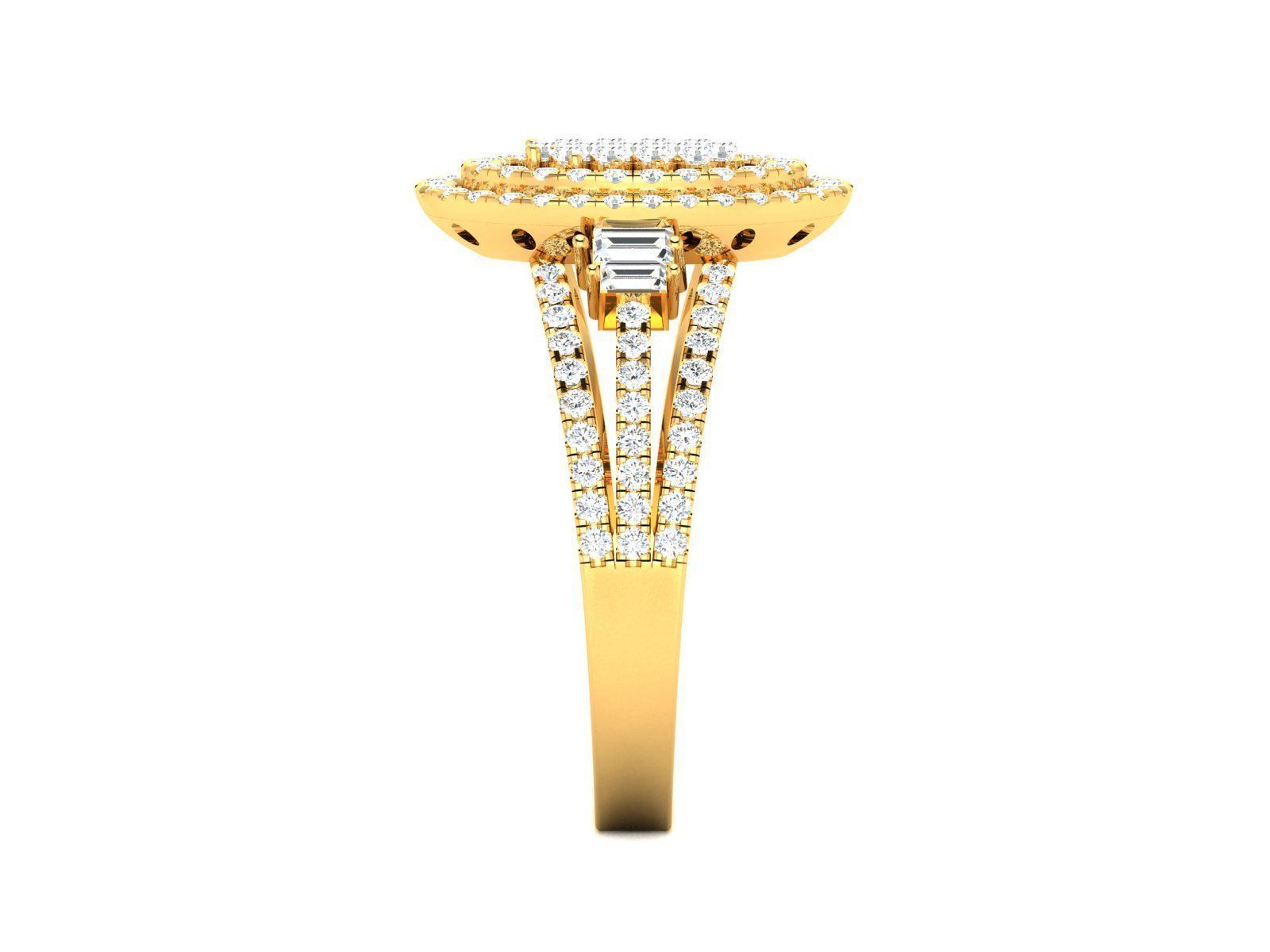 Ring-2881 oval diamond ring gold 3D print model_5
