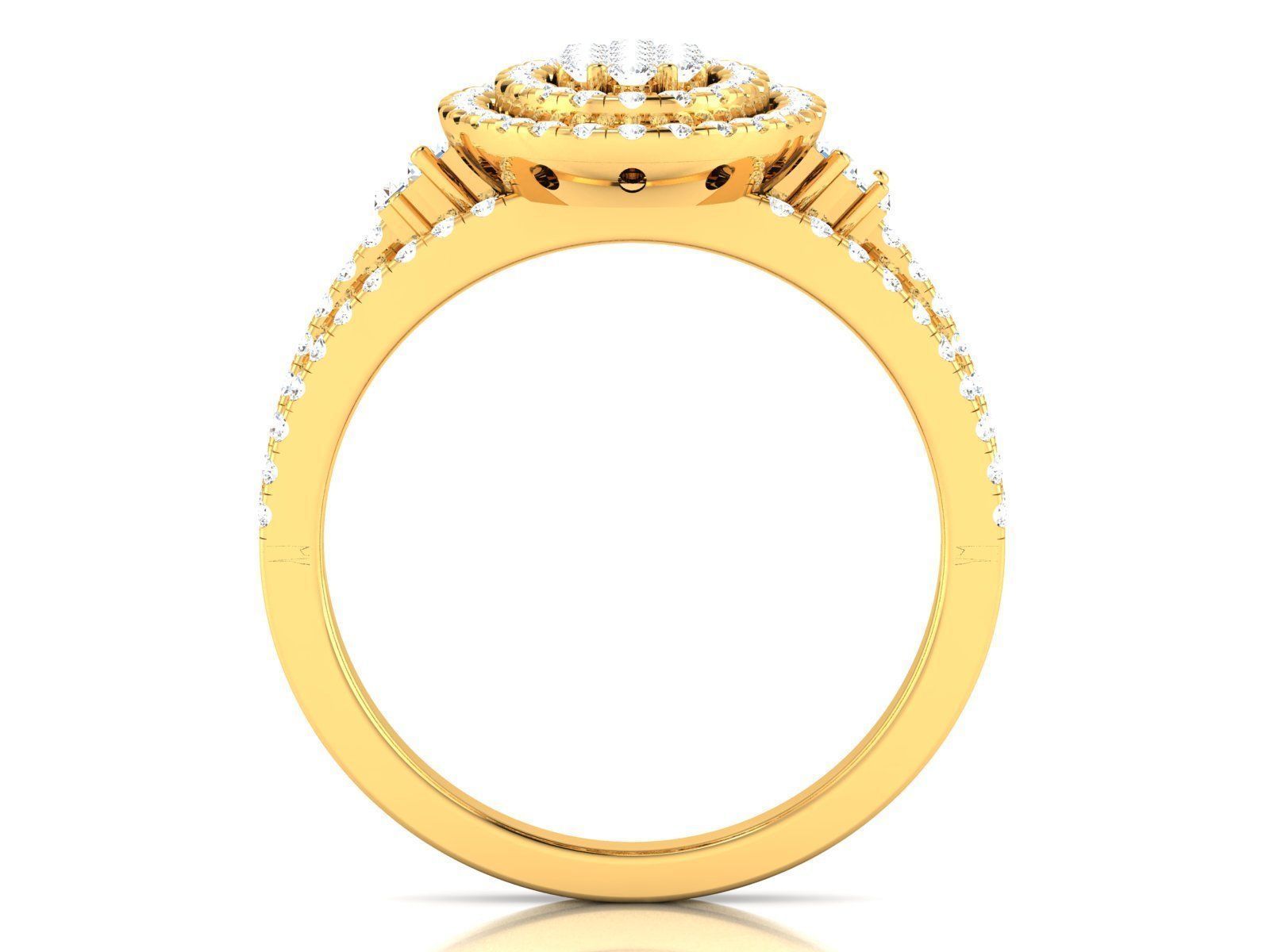 Ring-2881 oval diamond ring gold 3D print model_4