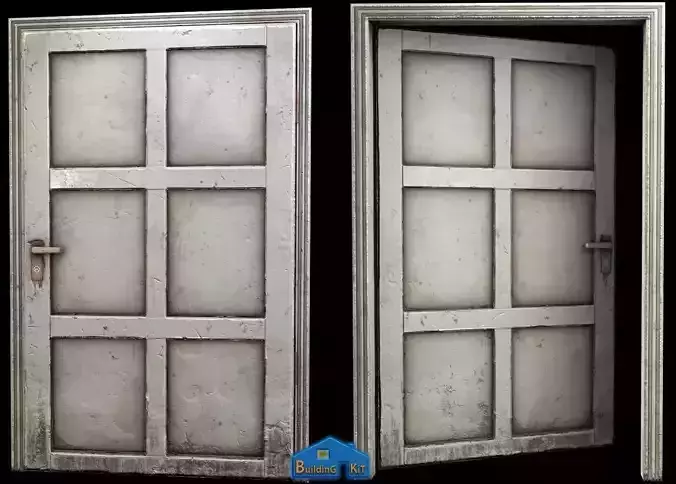 wooden Door modular  Low-poly 3D model