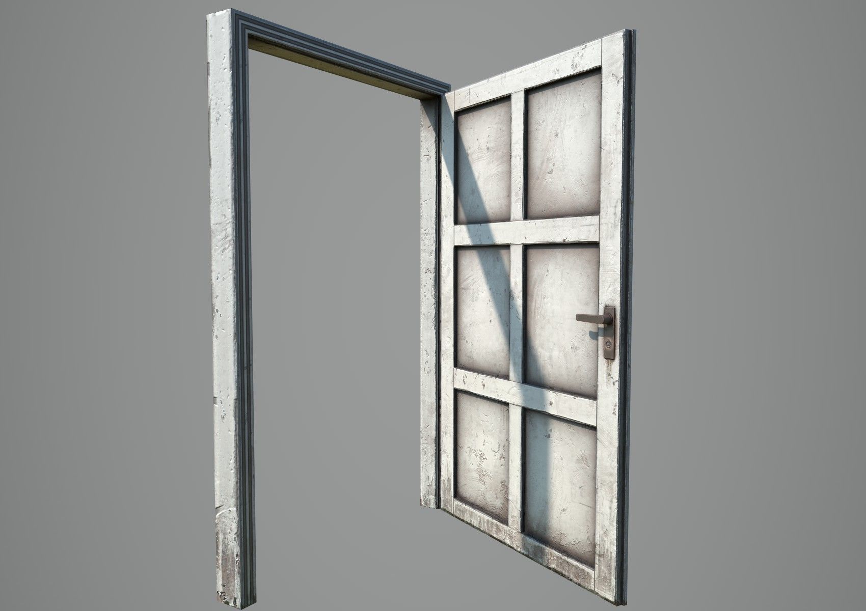 wooden Door modular  Low-poly 3D model_4