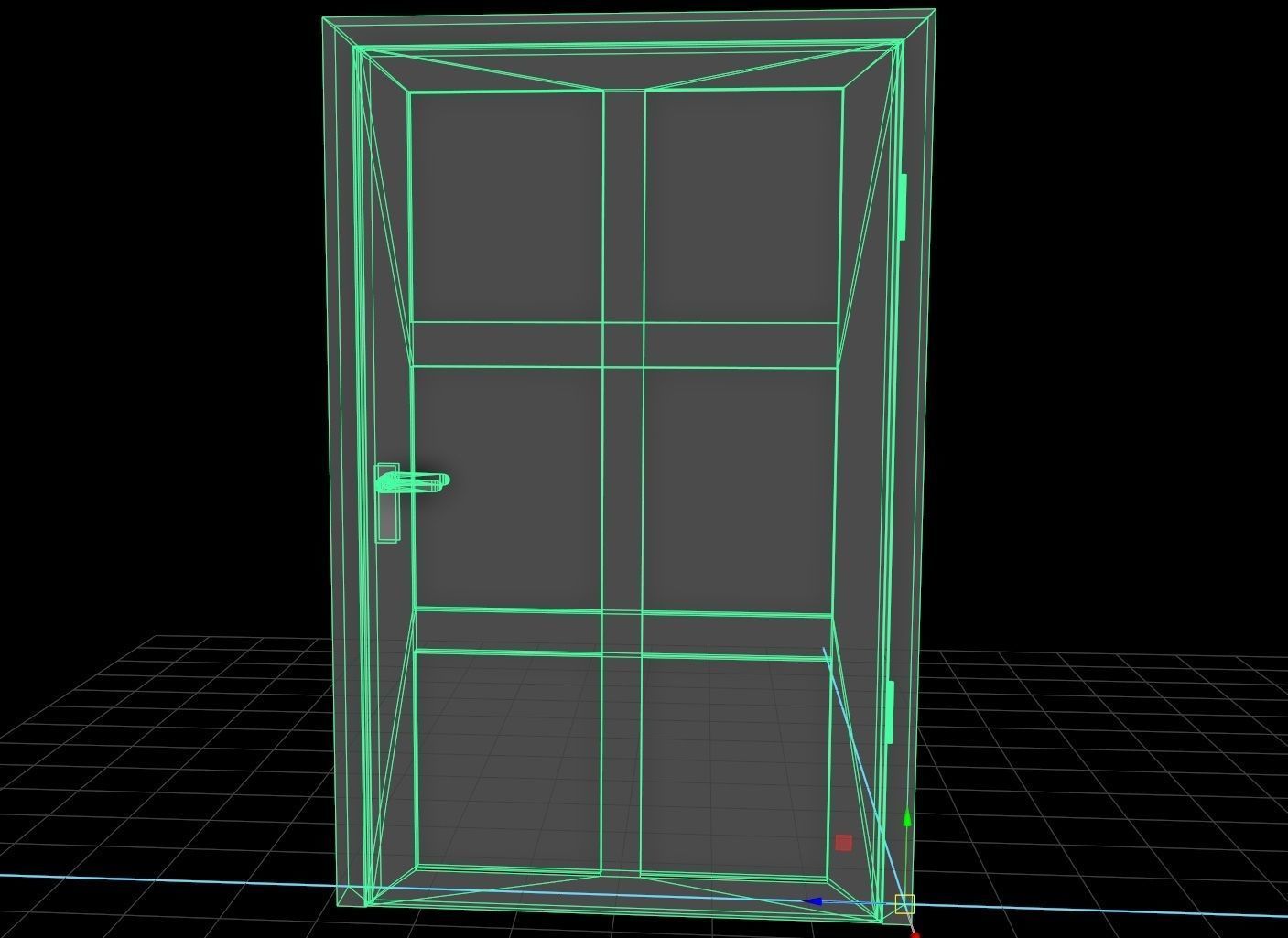 wooden Door modular  Low-poly 3D model_12