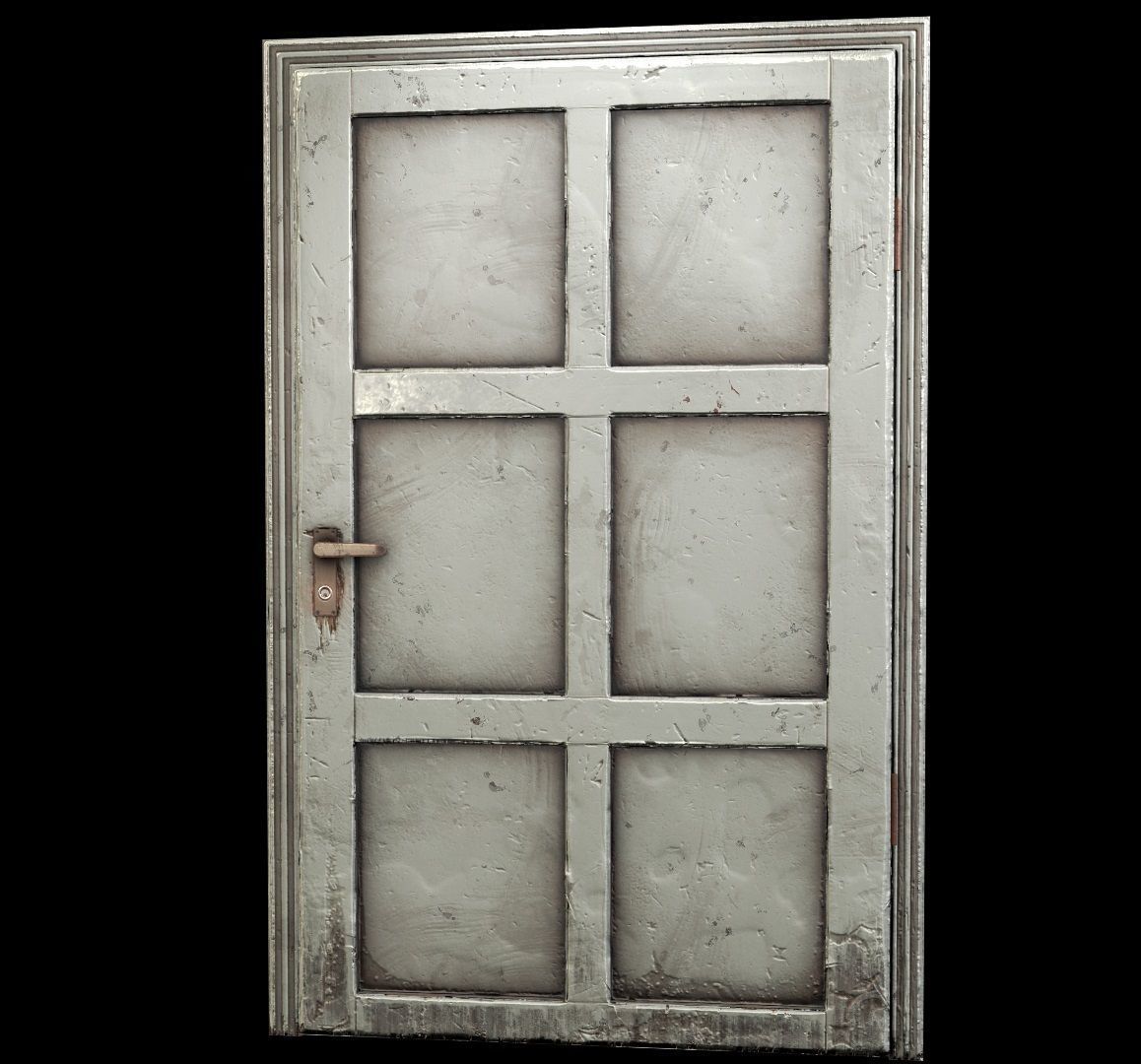 wooden Door modular  Low-poly 3D model_5