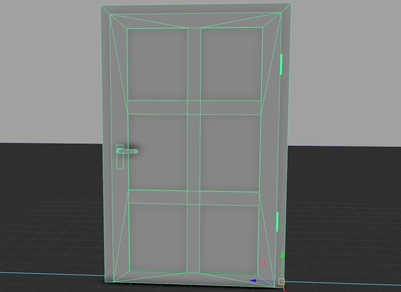 wooden Door modular  Low-poly 3D model_3