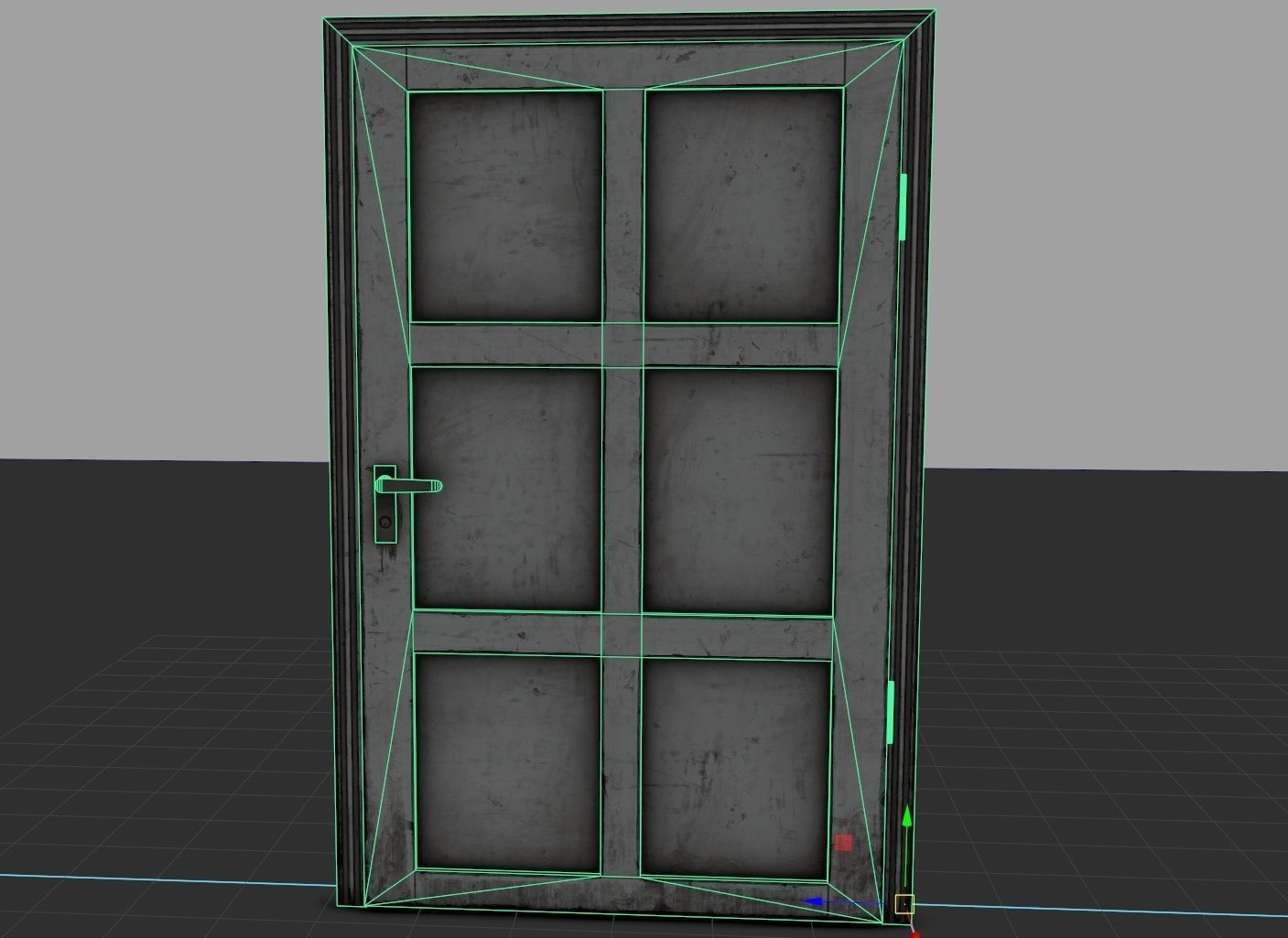 wooden Door modular  Low-poly 3D model_10
