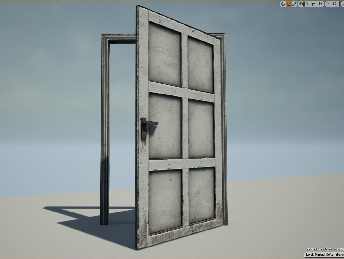 wooden Door modular  Low-poly 3D model_8