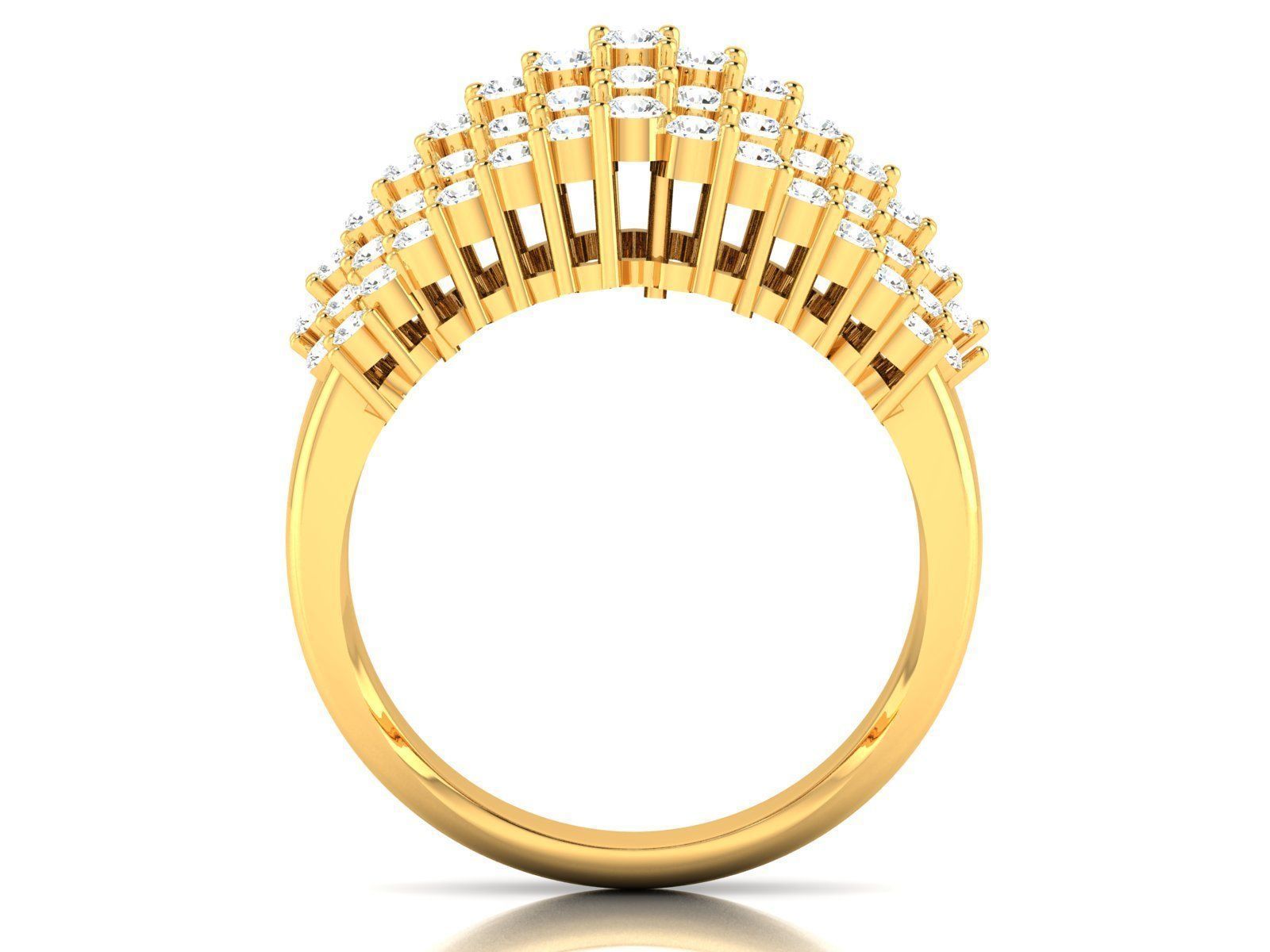 Ring-2875 diamond cluster ring gold 3D print model_2