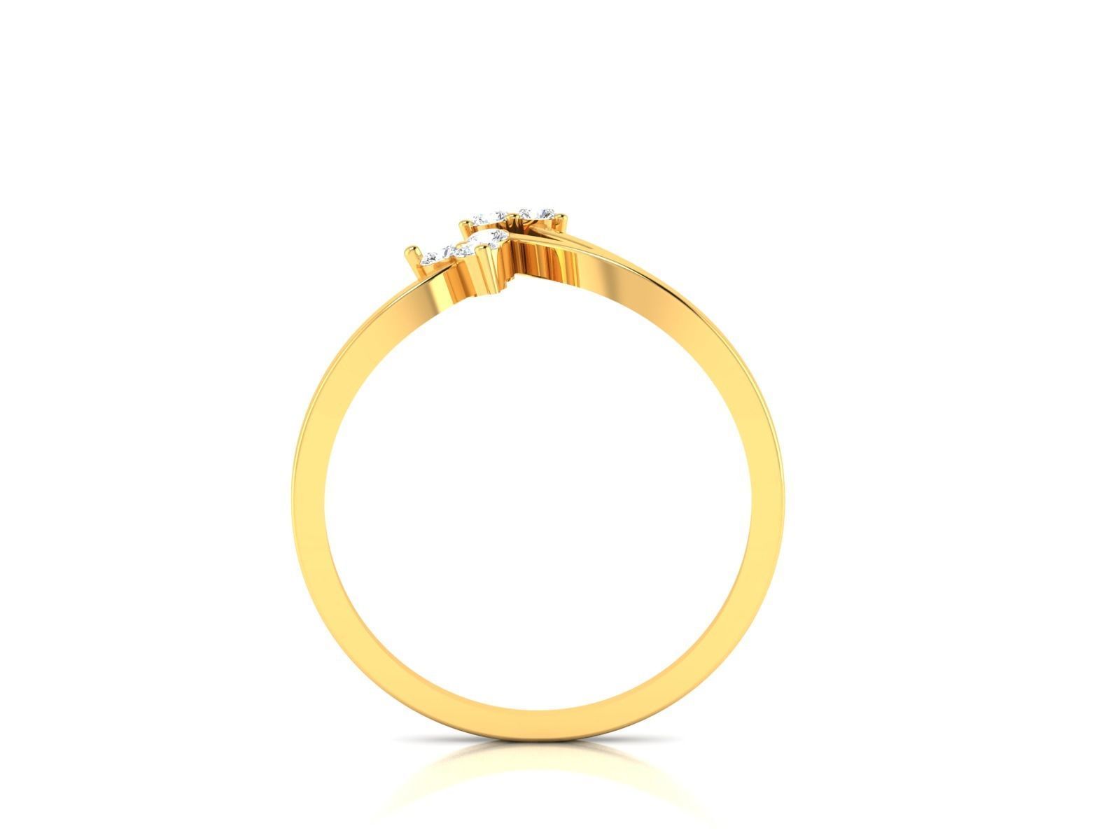 Ring-0280 gold ring with two diamonds 3D print model_3