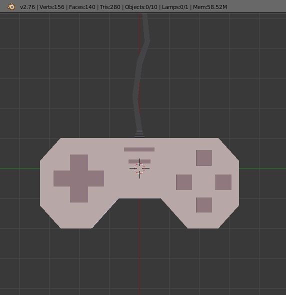 Lowpoly Controller game Low-poly 3D model_4