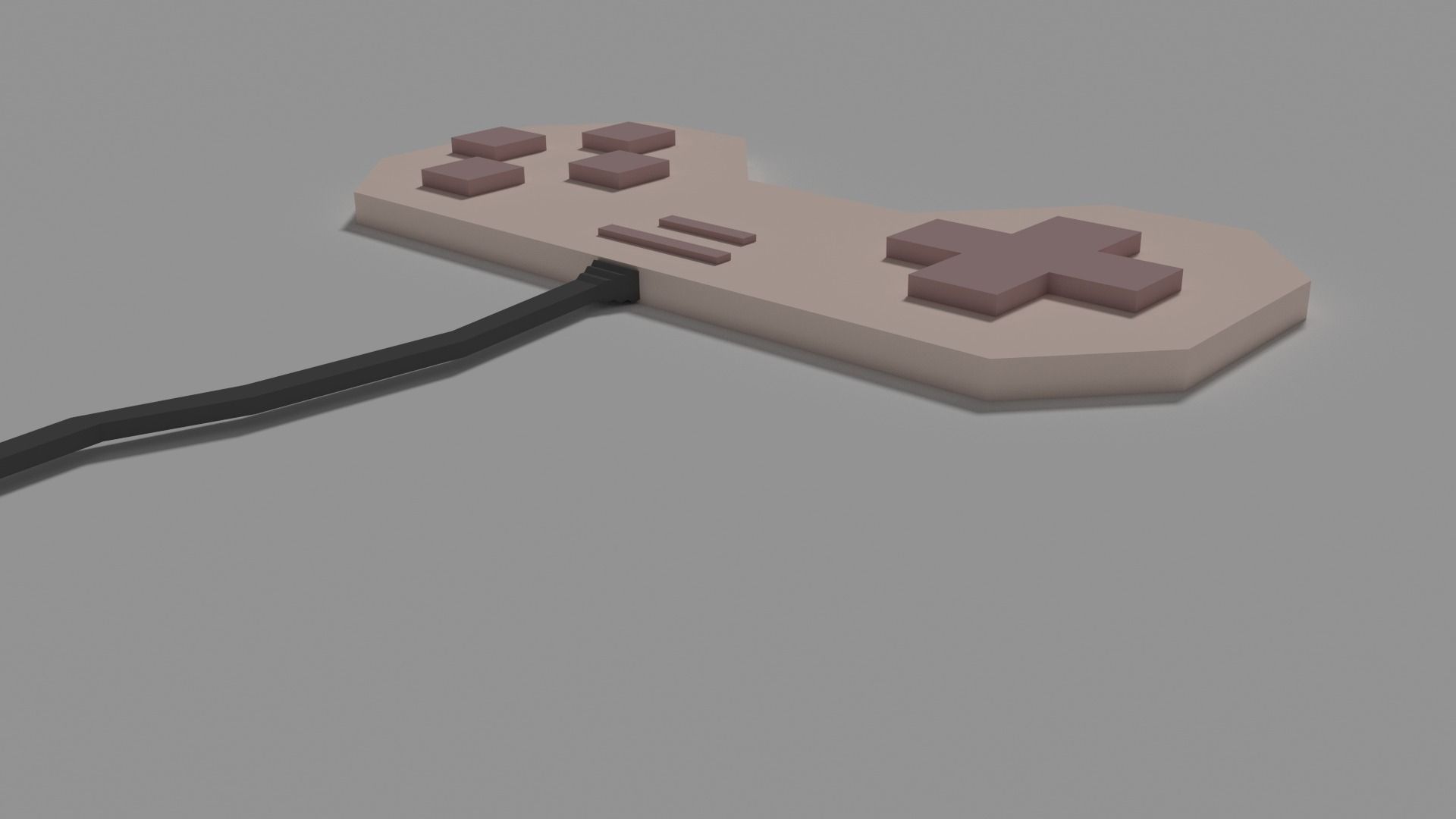 Lowpoly Controller game Low-poly 3D model_3