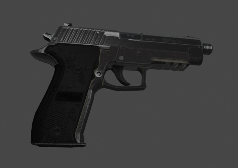 Sig Sauer P226 l Pistol Free low-poly 3D model_1