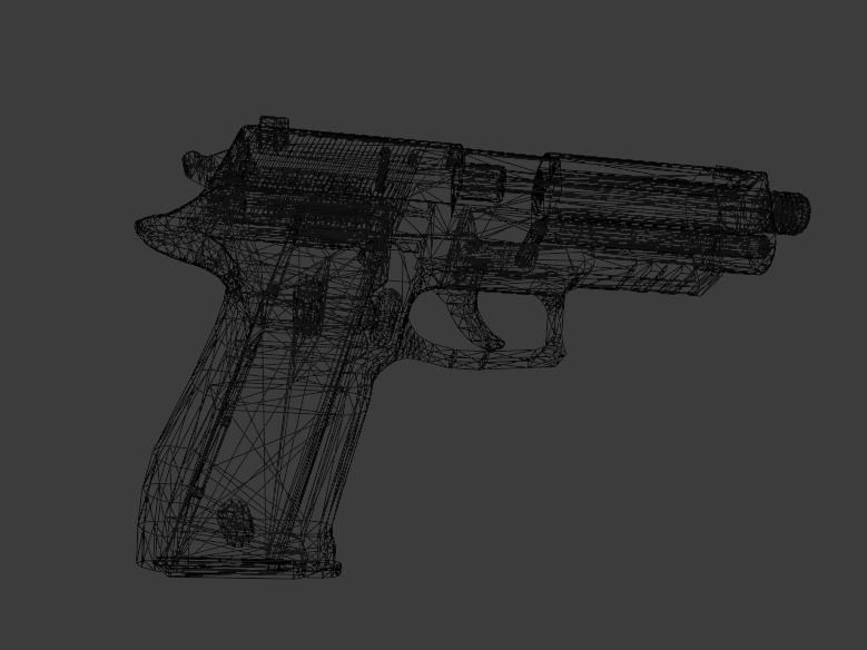 Sig Sauer P226 l Pistol Free low-poly 3D model_2