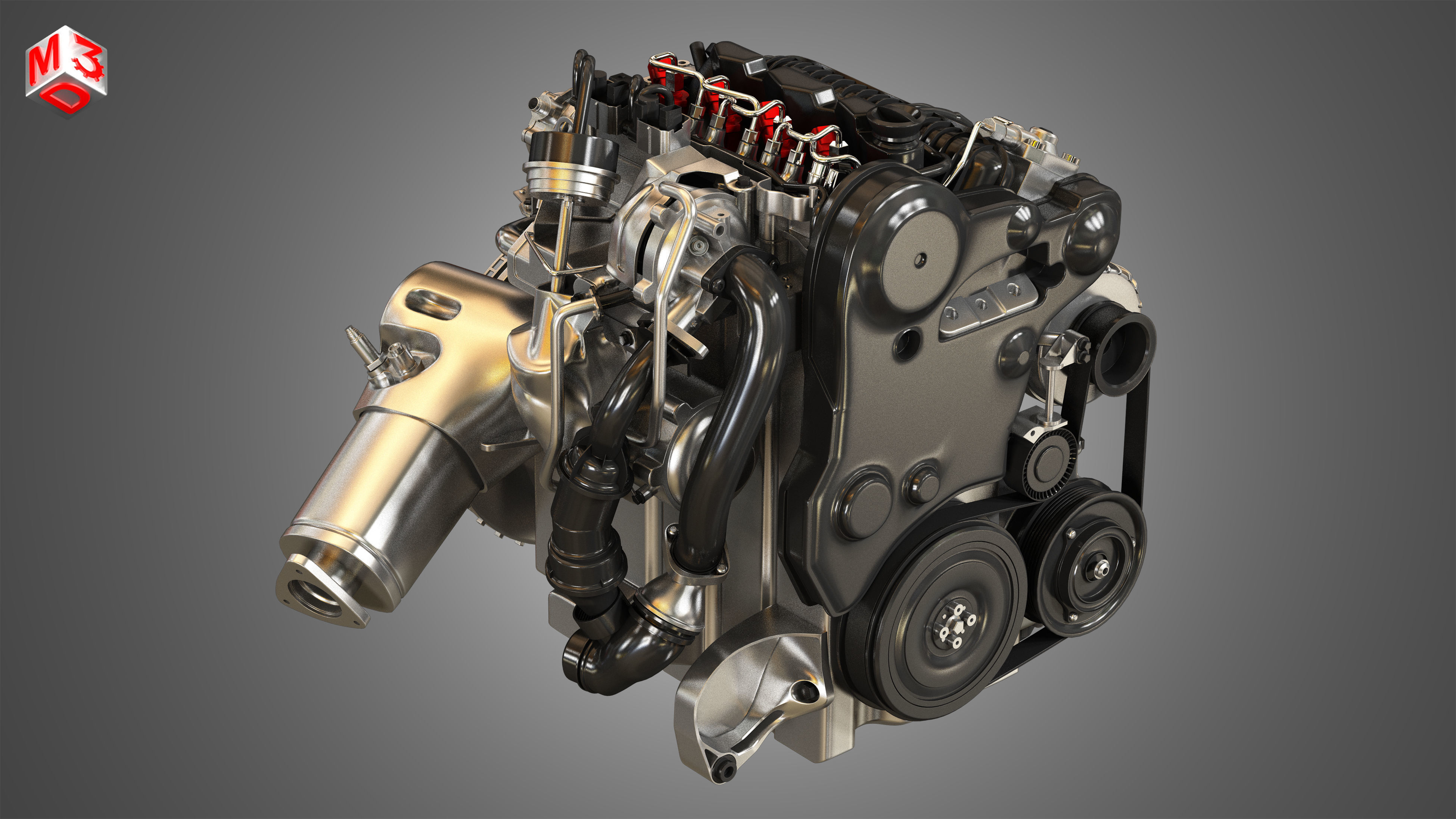 S60 T6  Drive - E 4 Cylinder Turbocharged Diesel Engine 3D model_13