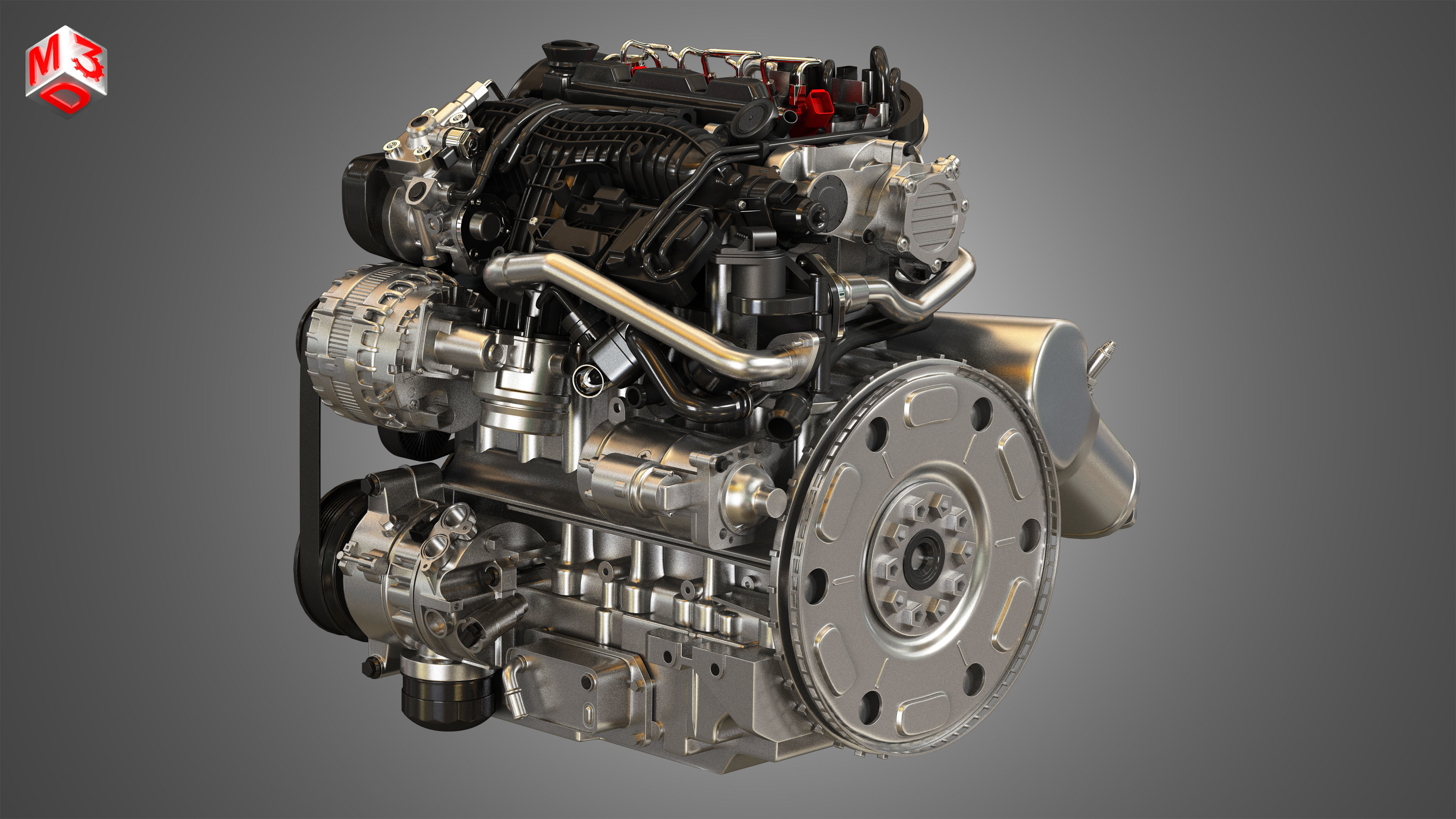 S60 T6  Drive - E 4 Cylinder Turbocharged Diesel Engine 3D model_4