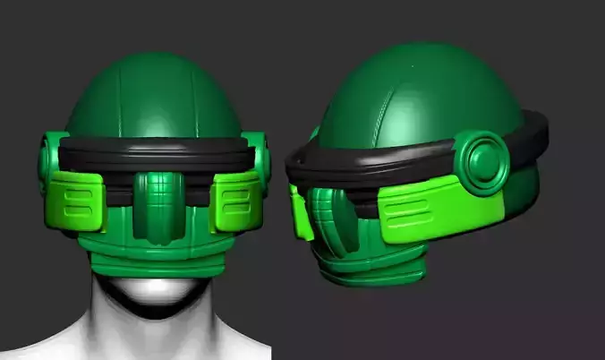 helmet high poly sculpt 3d printable ver 7 3D model