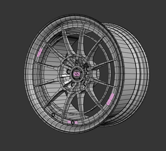 Enkei Wheels - nt03m Low-poly 3D model_5