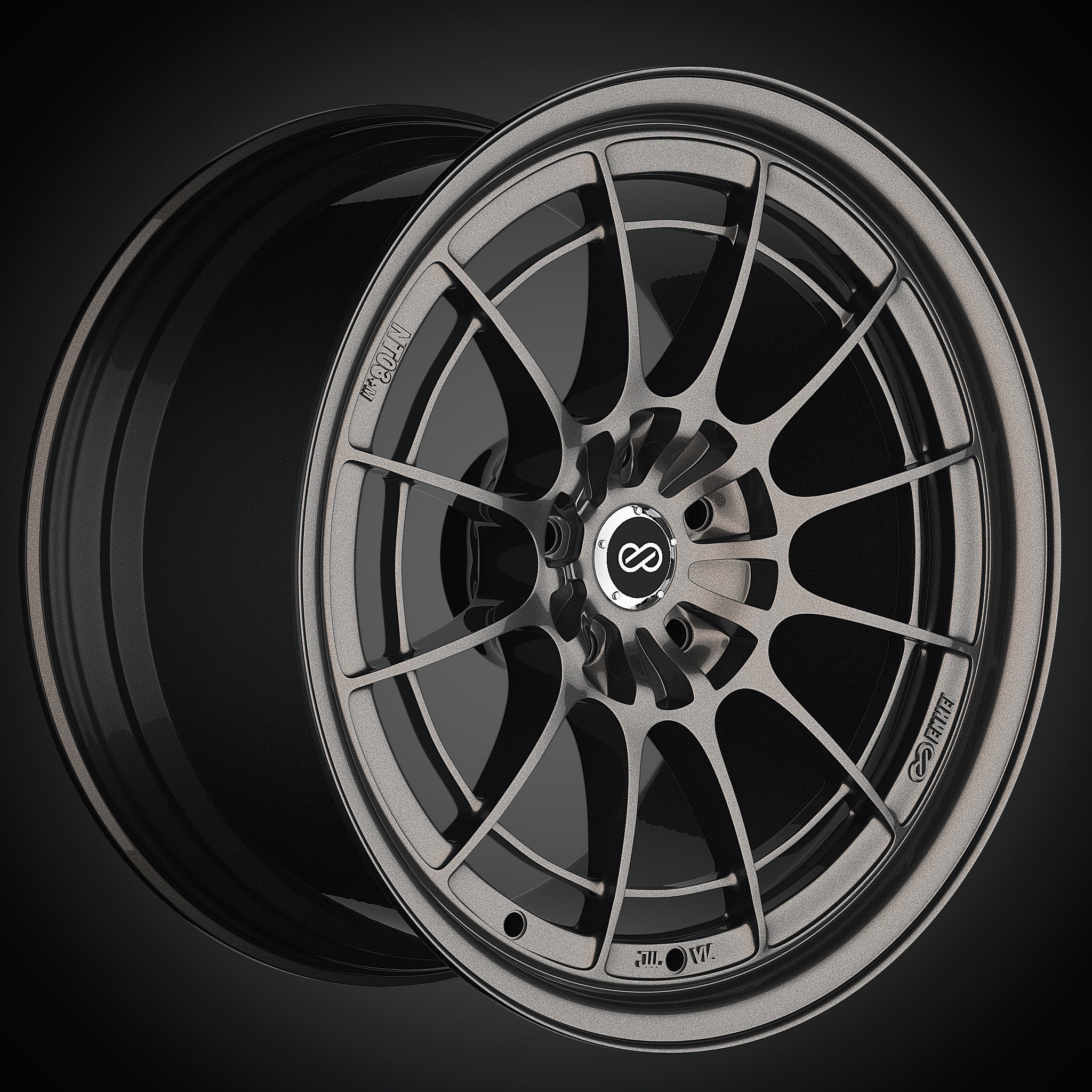 Enkei Wheels - nt03m Low-poly 3D model_8