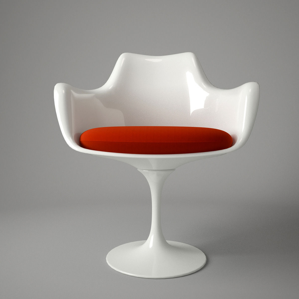 Tulip Chair and Armchair 3D model_4