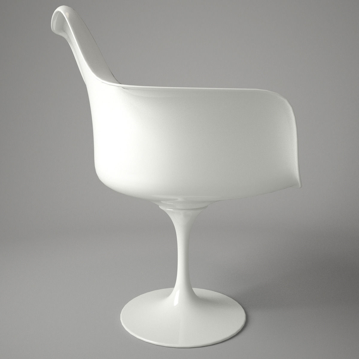 Tulip Chair and Armchair 3D model_7