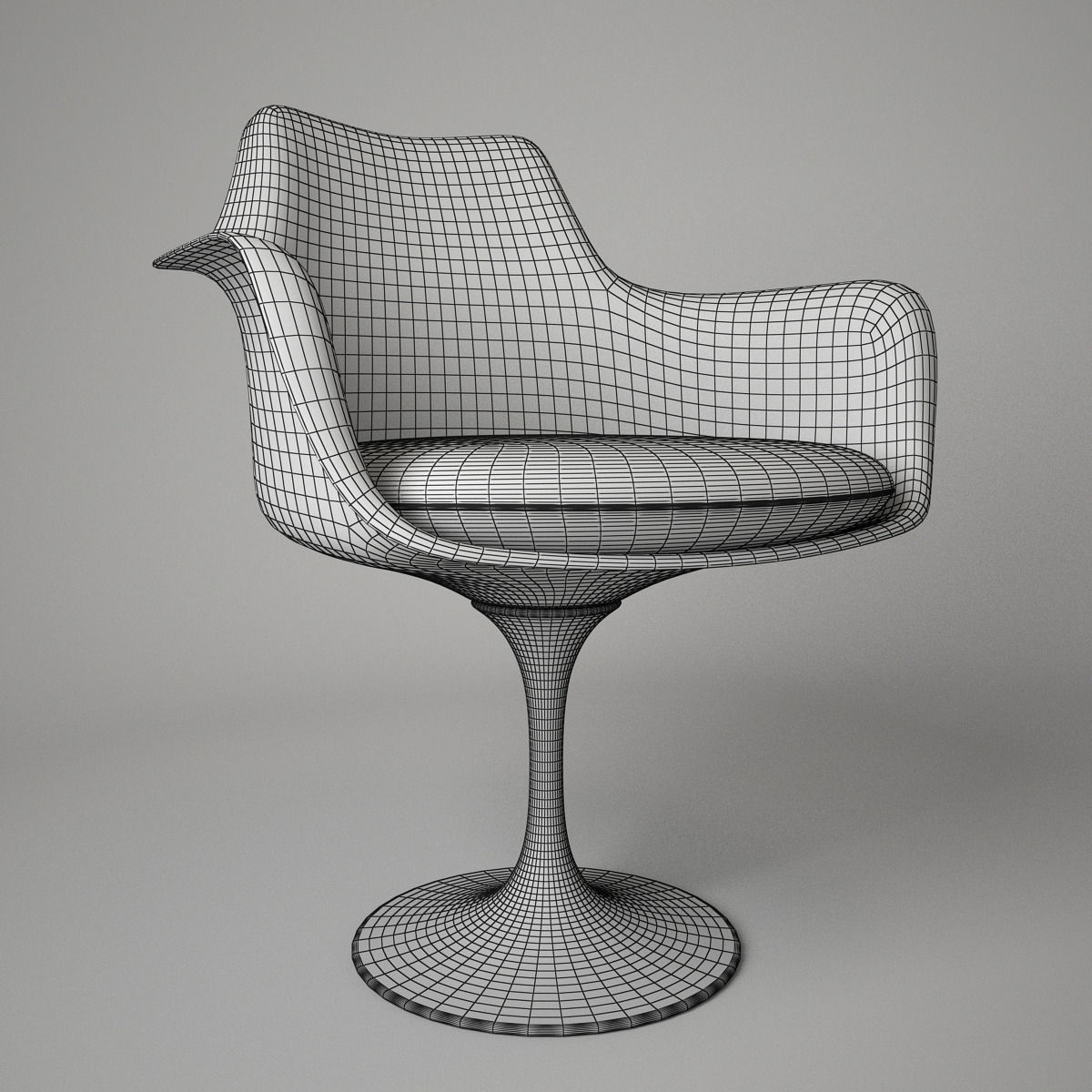 Tulip Chair and Armchair 3D model_11