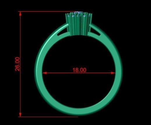 Solitaire Engagement Ring  3D print model_4
