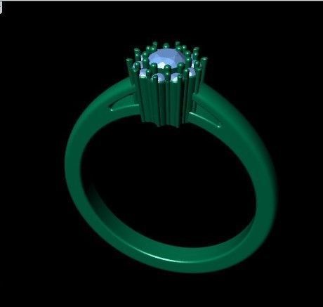 Solitaire Engagement Ring  3D print model_5