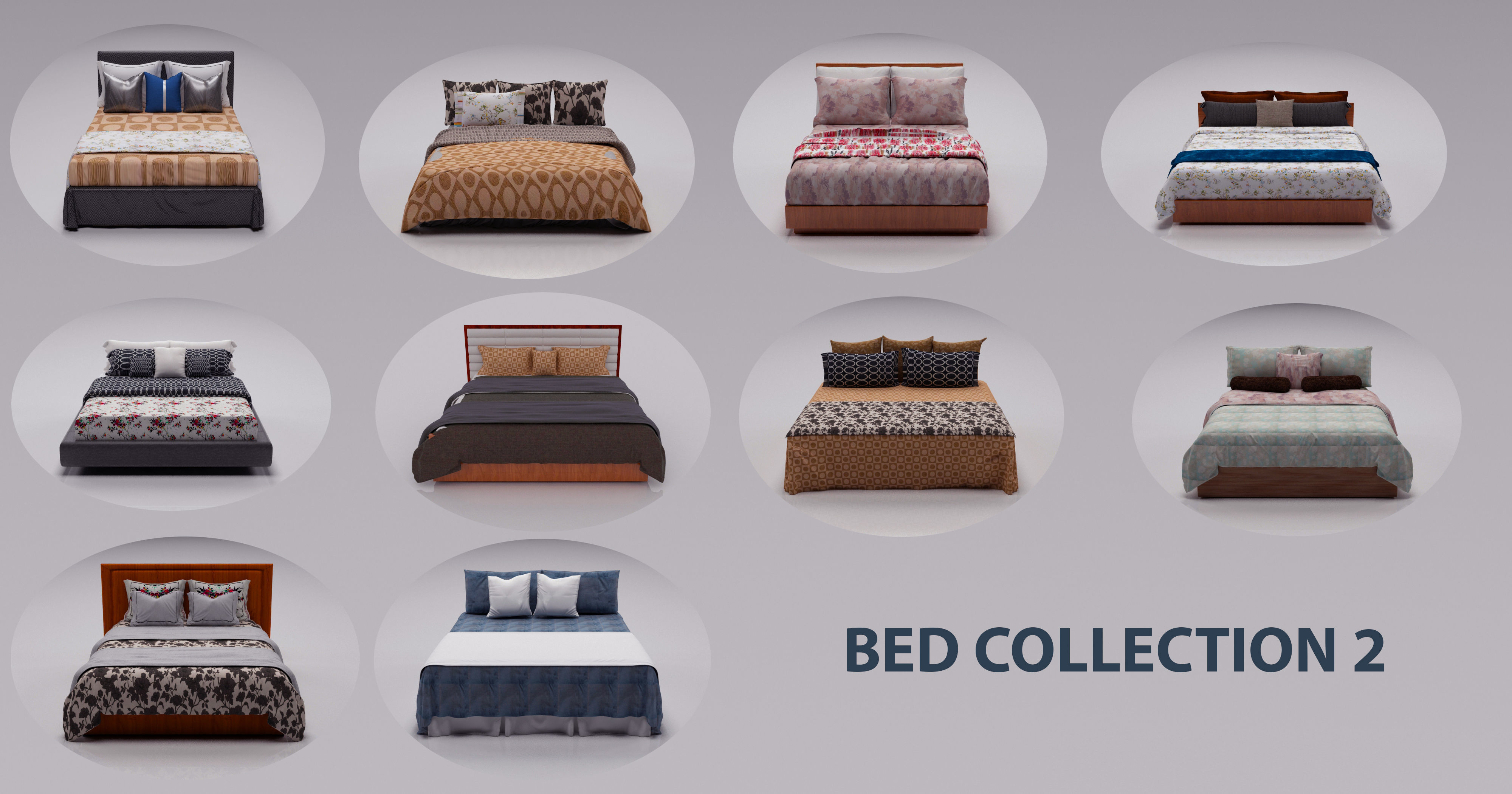 BED COLLECTION 2 3D model_1