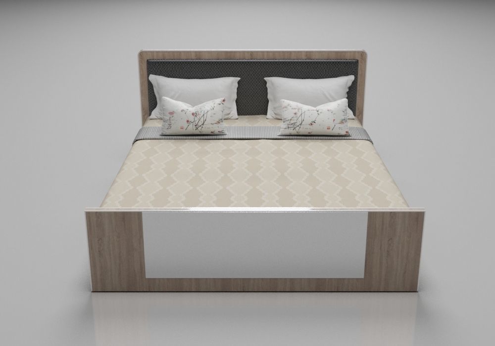 BED COLLECTION 3 with wooden headboard and footboard 3D model_4