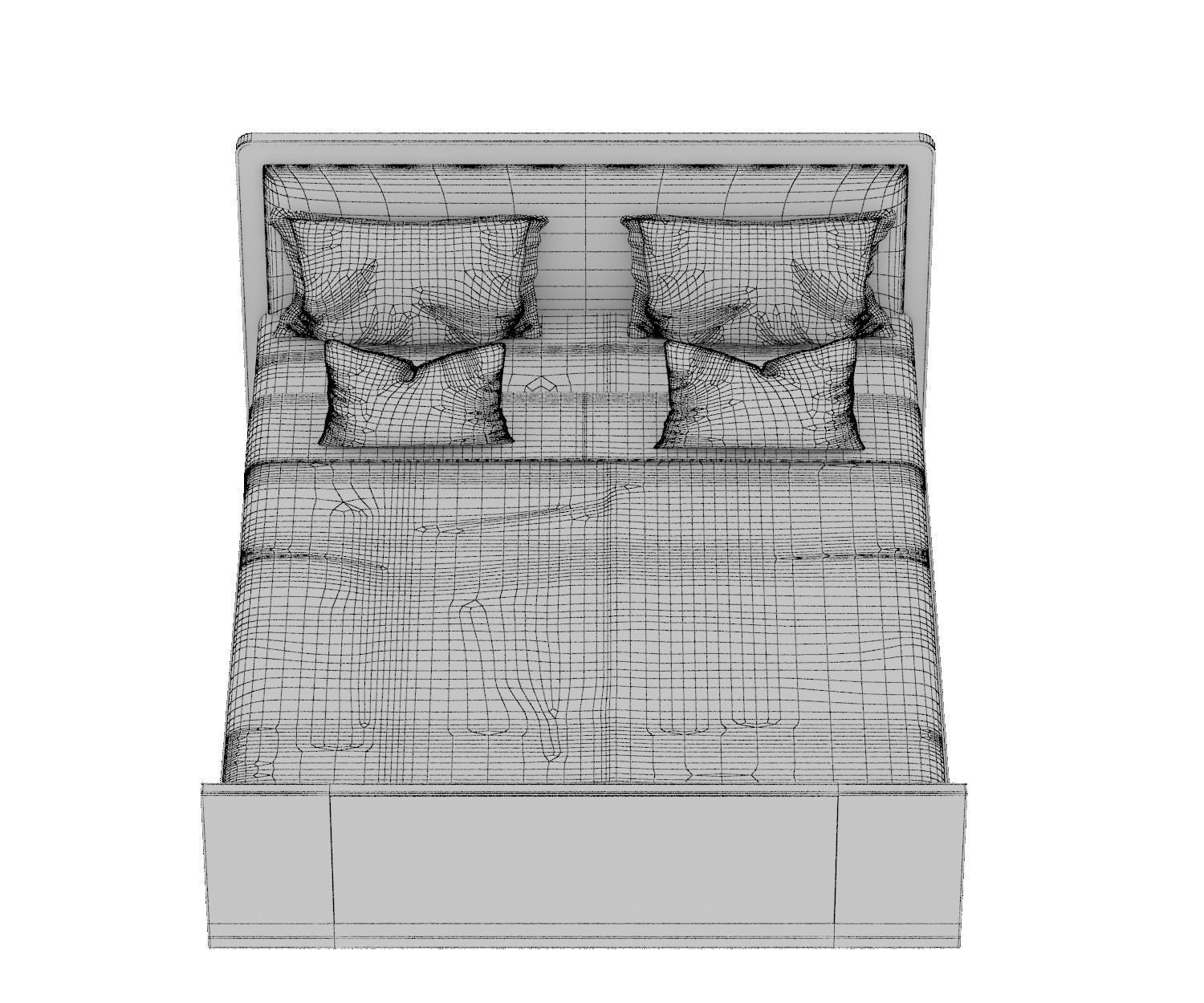 BED COLLECTION 3 with wooden headboard and footboard 3D model_15