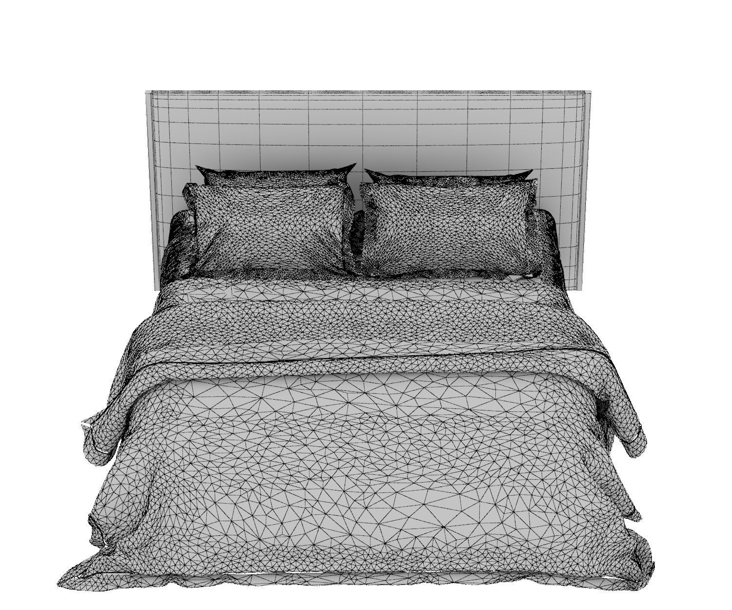 BED COLLECTION 3 with wooden headboard and footboard 3D model_20