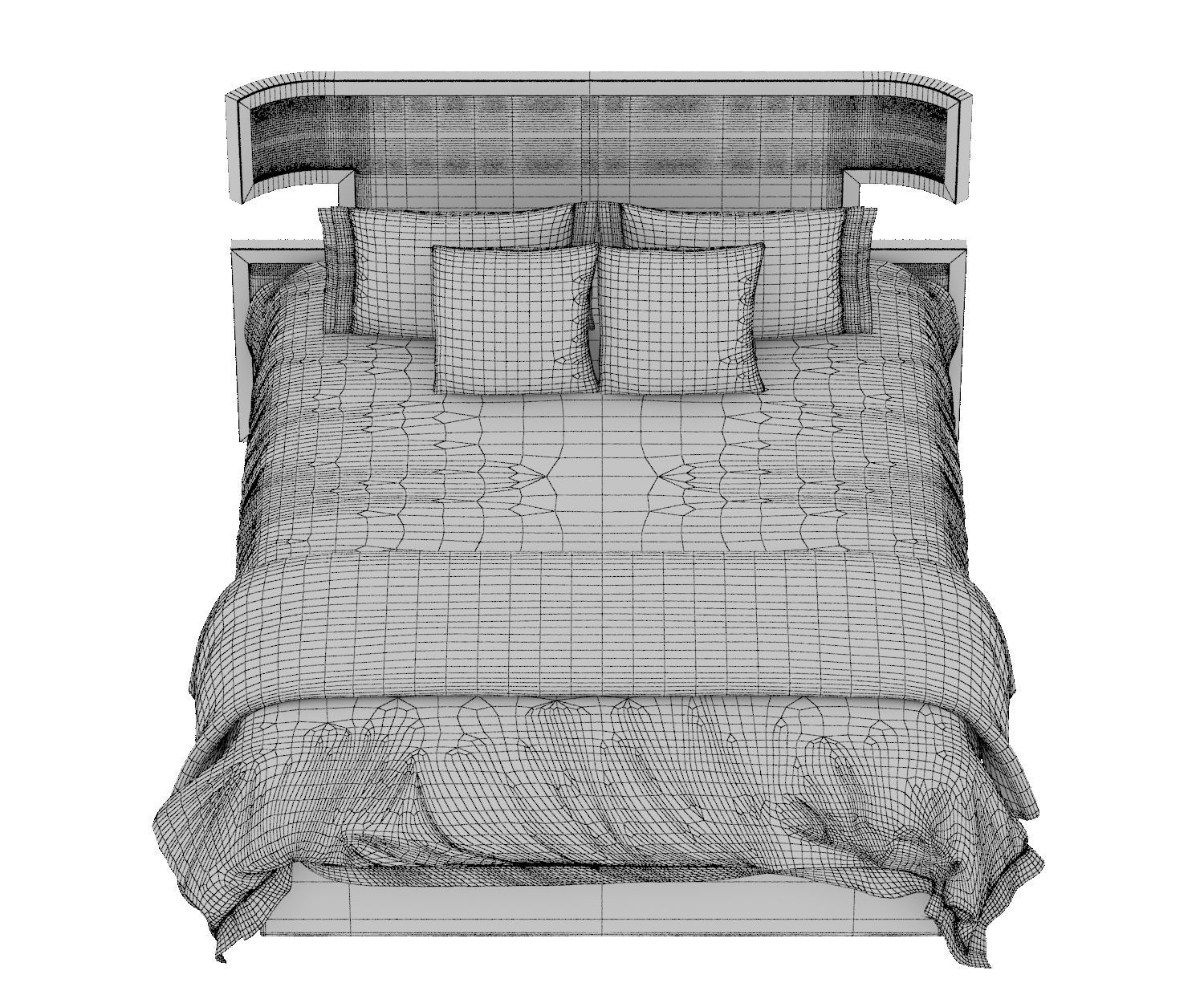 BED COLLECTION 3 with wooden headboard and footboard 3D model_17