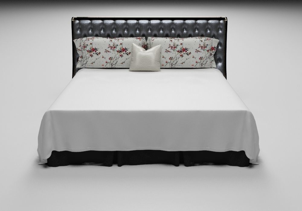 BED COLLECTION 3 with wooden headboard and footboard 3D model_10