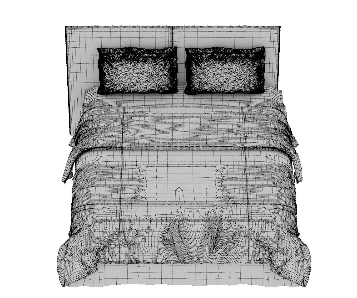 BED COLLECTION 3 with wooden headboard and footboard 3D model_18